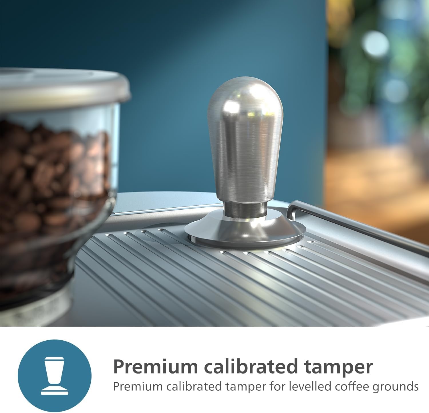 image:imagePhilips Barista Brew Semi Automatic Espresso Machine Single amp Double EspressoAmericano 250g Bean ContainerGrinderMilk Jug with temperature indicatorCalibrated TampingMetal Silver PSA321801Metal Cappuccino