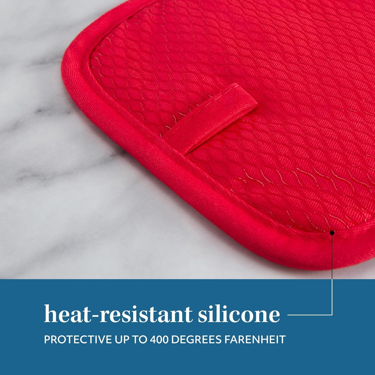 image:imageSUR LA Table Kitchen Essentials Fresh Blueberries Fruit Potholder 2Pack Set Heat Resistant 100 Cotton Flexible NonSlip Silicone Grip BlueWhite 7x10PinkGreenCream