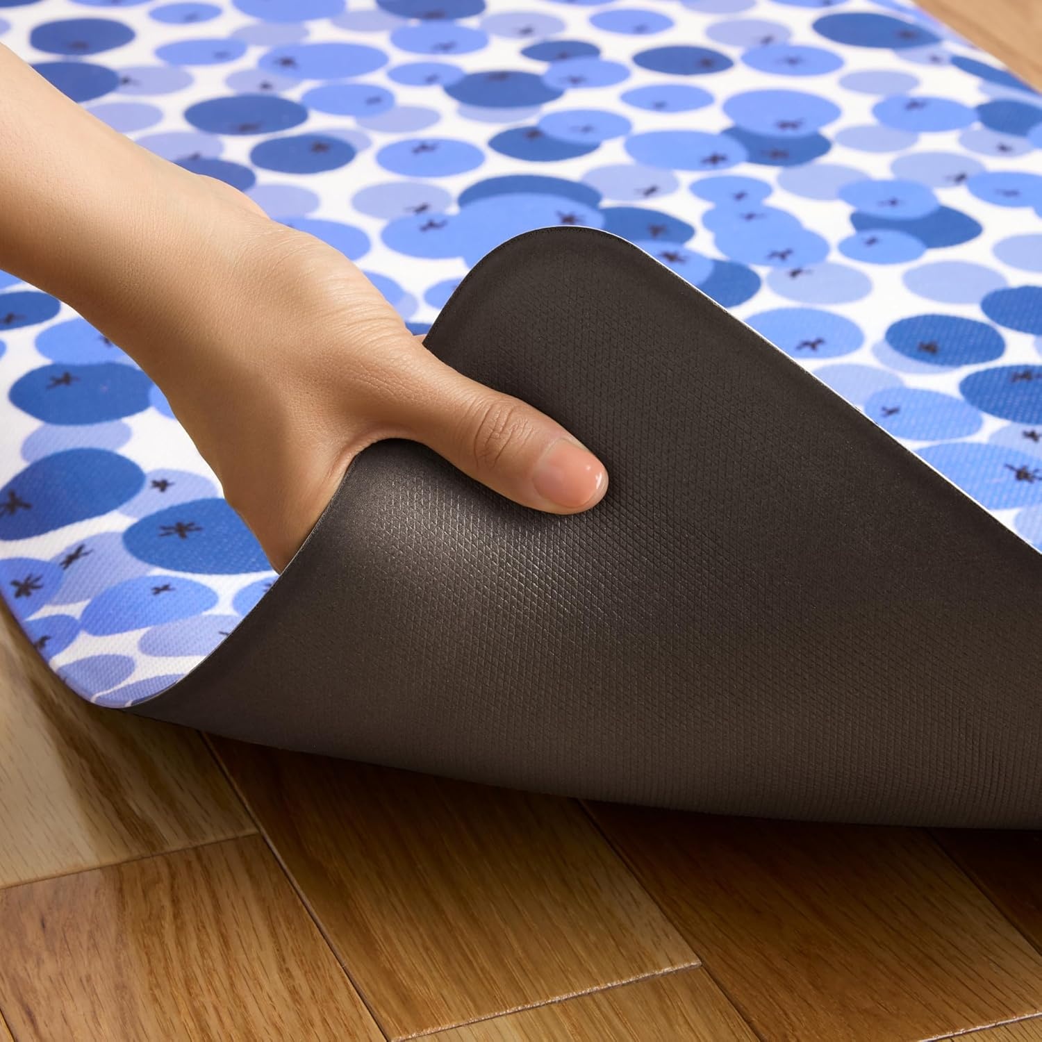 image:imageSUR LA Table Kitchen Essentials Zest Up Your Life Citrus Fruit Anti Fatigue Comfort Mat Kitchen Mat Standing Desk Mat NonSlip Backing YellowBlueIvory 20x39BlueWhite