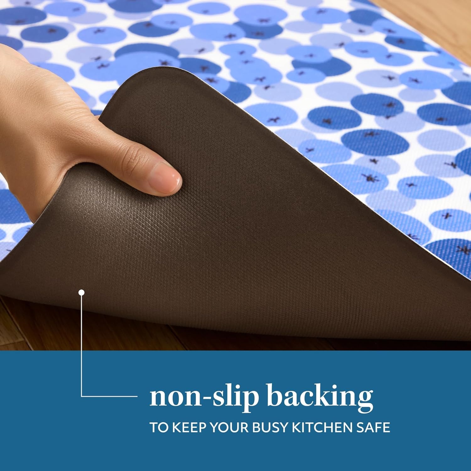 image:imageSUR LA Table Kitchen Essentials Zest Up Your Life Citrus Fruit Anti Fatigue Comfort Mat Kitchen Mat Standing Desk Mat NonSlip Backing YellowBlueIvory 20x39BlueWhite