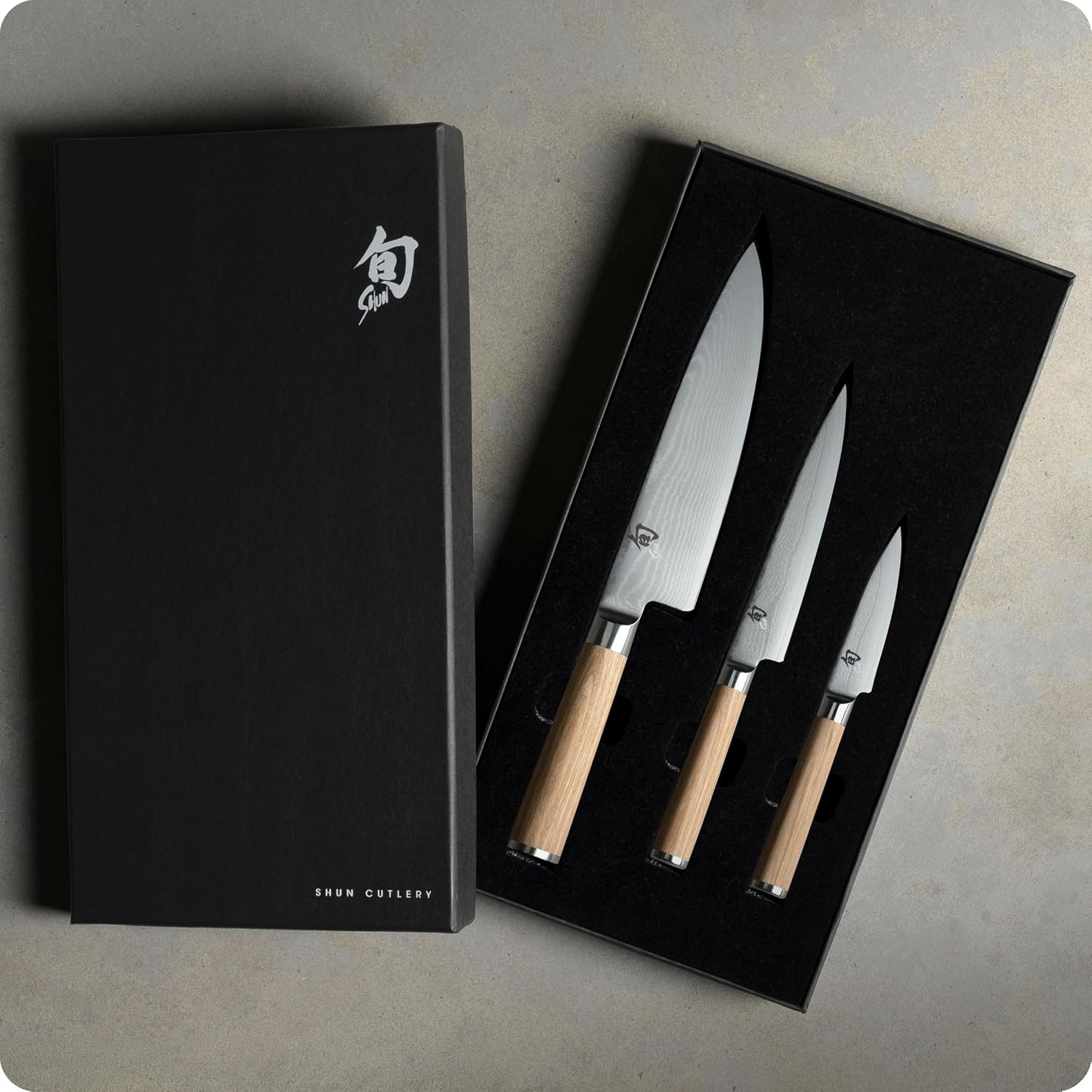 image:imageShun Classic 3 Piece Starter Set Includes 8 Chef 35 Paring amp 6 Utility Knives VGMAX Core Damascus Stainless Steel Cladding Pakkawood HandleBlonde
