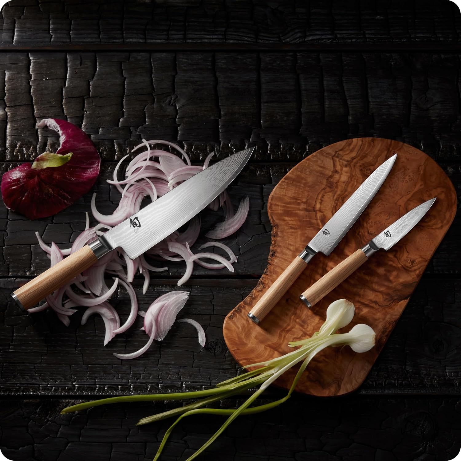 image:imageShun Classic 3 Piece Starter Set Includes 8 Chef 35 Paring amp 6 Utility Knives VGMAX Core Damascus Stainless Steel Cladding Pakkawood HandleBlonde