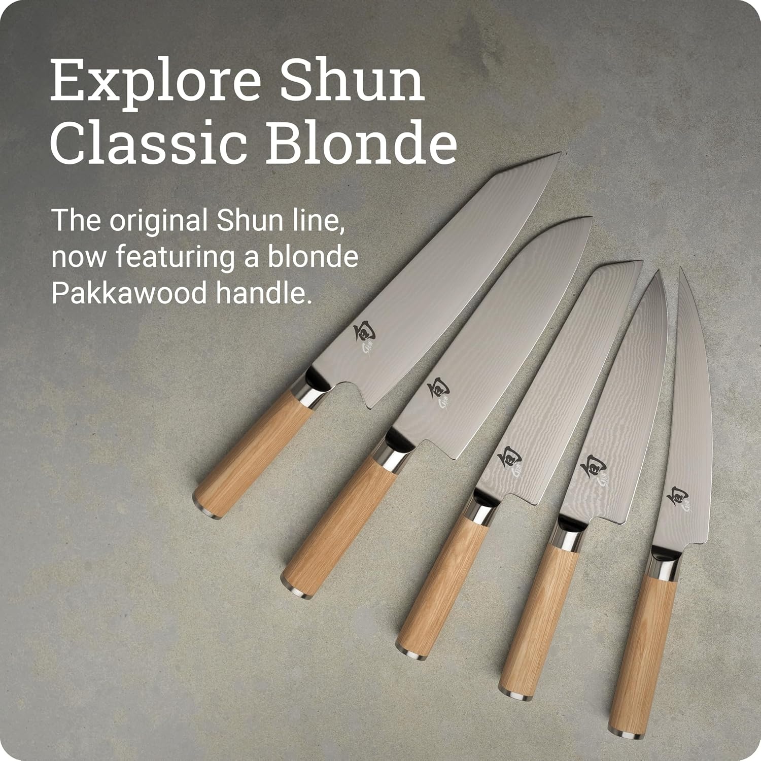 image:imageShun Classic 3 Piece Starter Set Includes 8 Chef 35 Paring amp 6 Utility Knives VGMAX Core Damascus Stainless Steel Cladding Pakkawood HandleBlonde