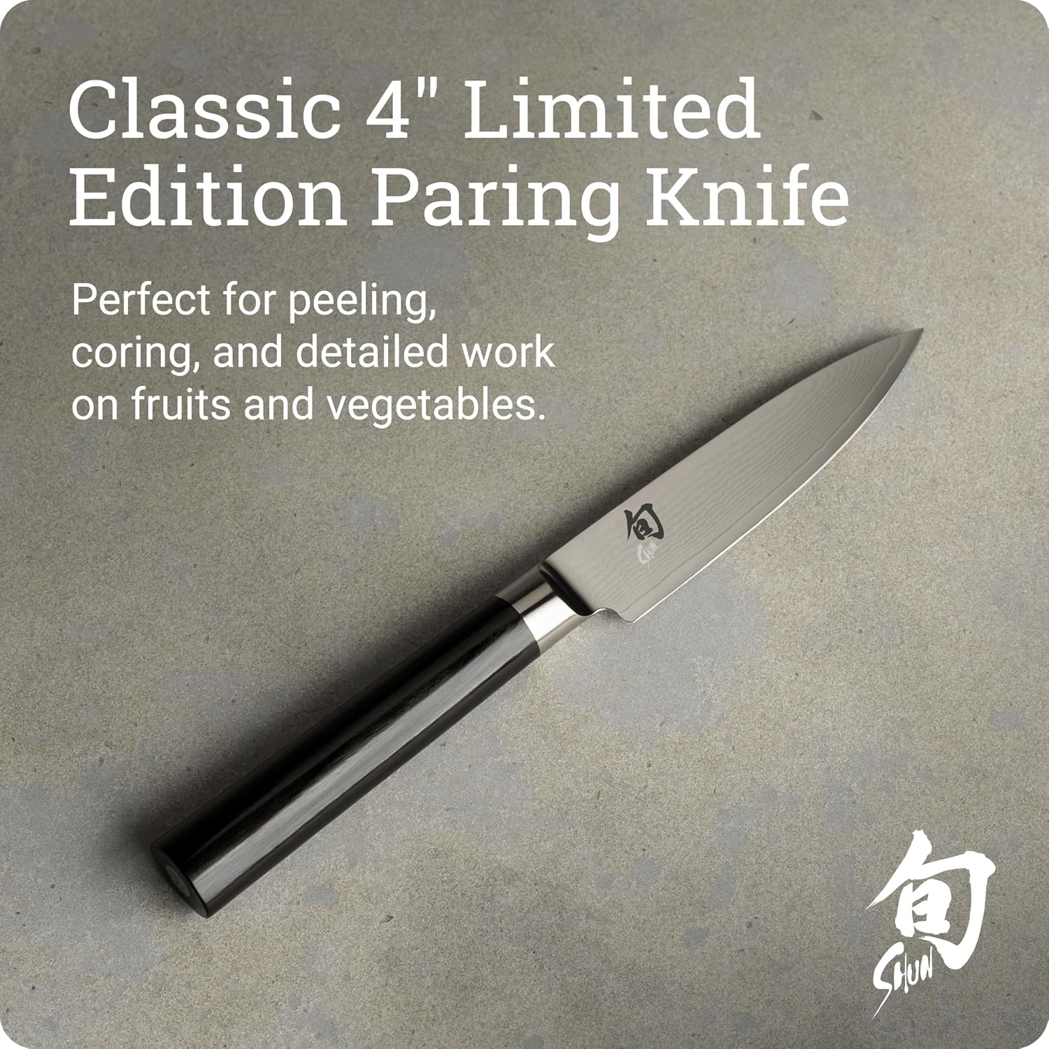 image:imageShun Classic 4 Limited Edition Paring Knife Handcrafted Japanese Vegetable amp Fruit Knife VGMAX Core with Damascus Stainless Steel Cladding Pakkawood Handle