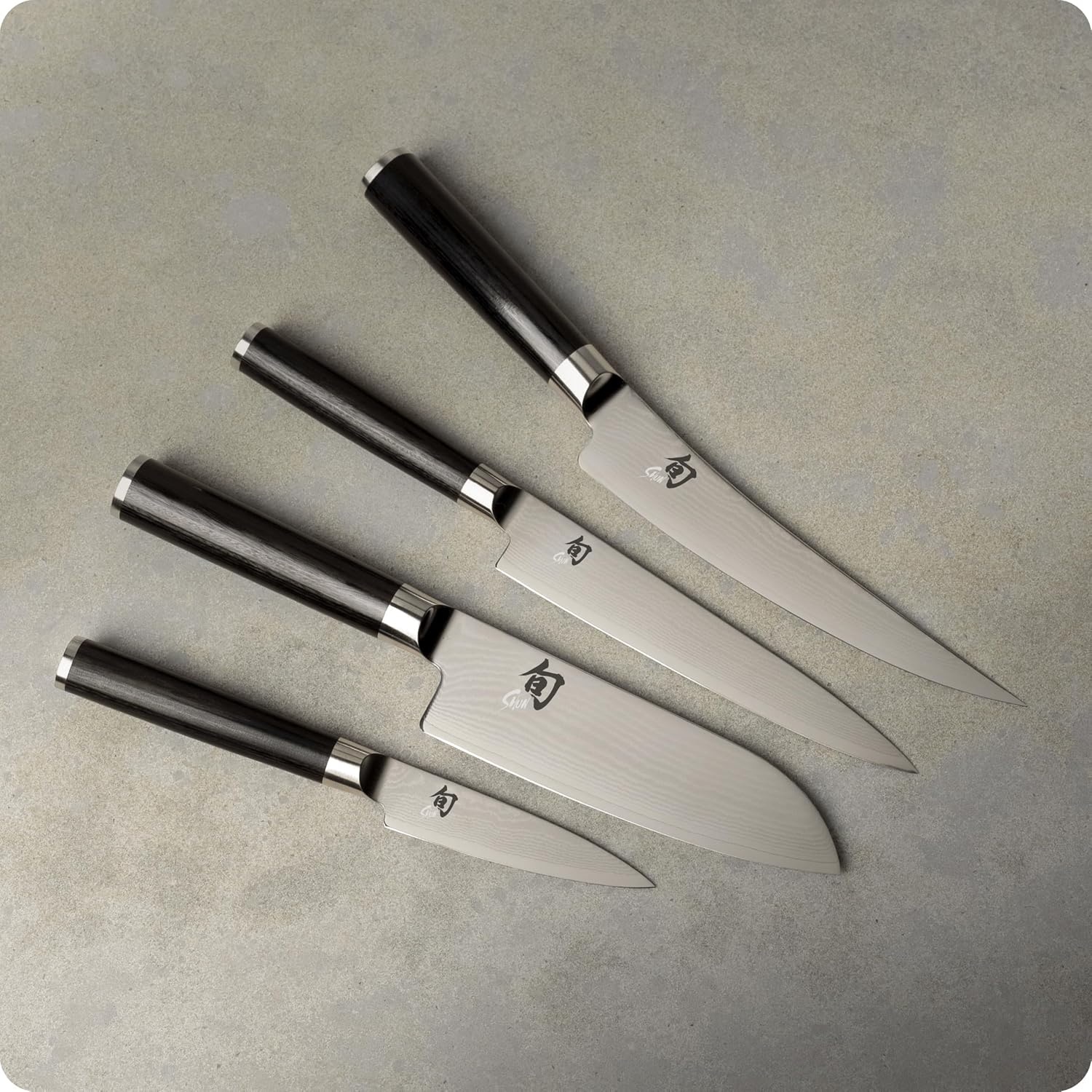 image:imageShun Classic Blonde 5 Piece Starter Block Set Includes 8 Chef 35 Paring amp 6 Utility Knives Handcrafted Japanese Knife Block Set Damascus Stainless Steel Cladding Pakkawood HandleBlack