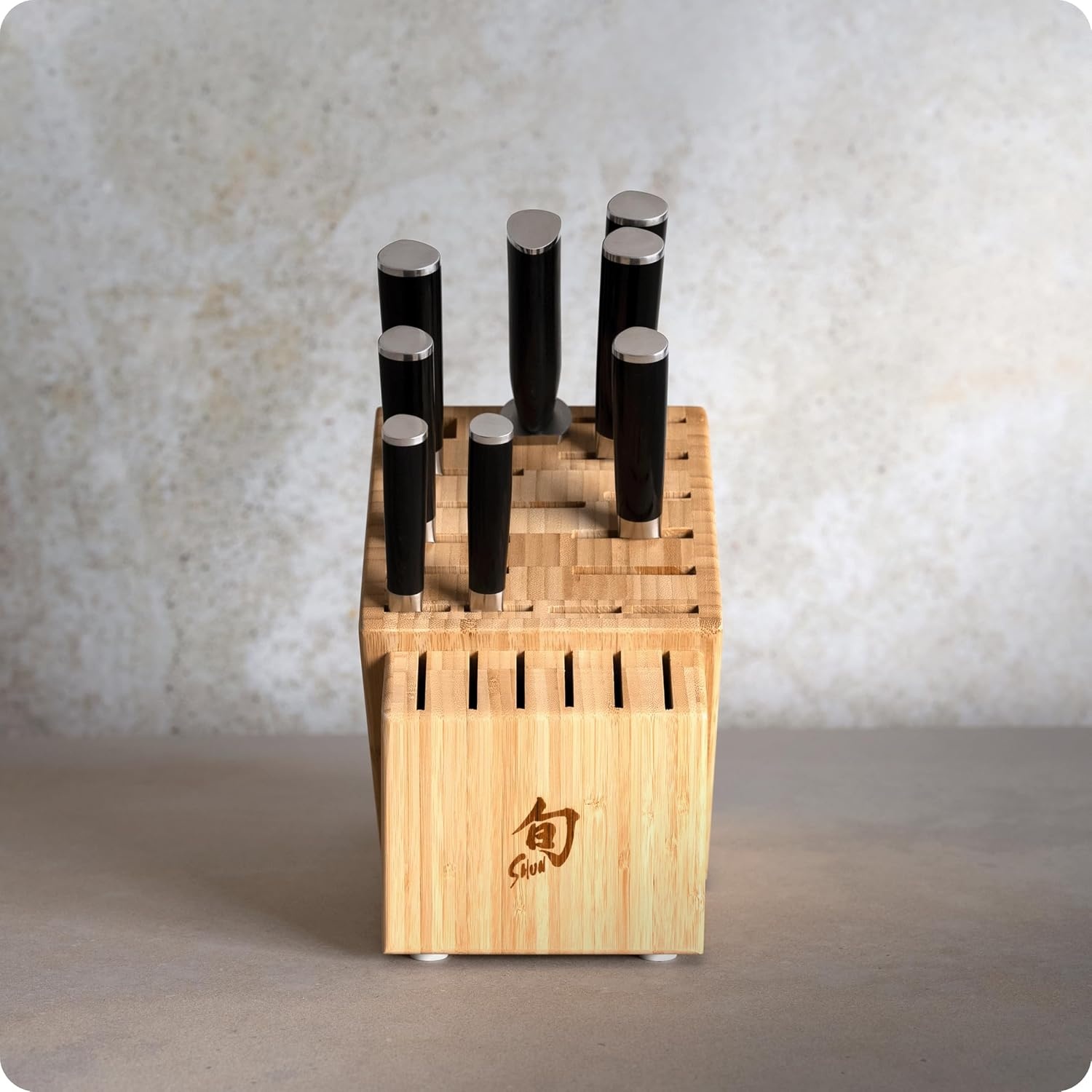 image:imageShun Classic Blonde 5 Piece Starter Block Set Includes 8 Chef 35 Paring amp 6 Utility Knives Handcrafted Japanese Knife Block Set Damascus Stainless Steel Cladding Pakkawood HandleBlack