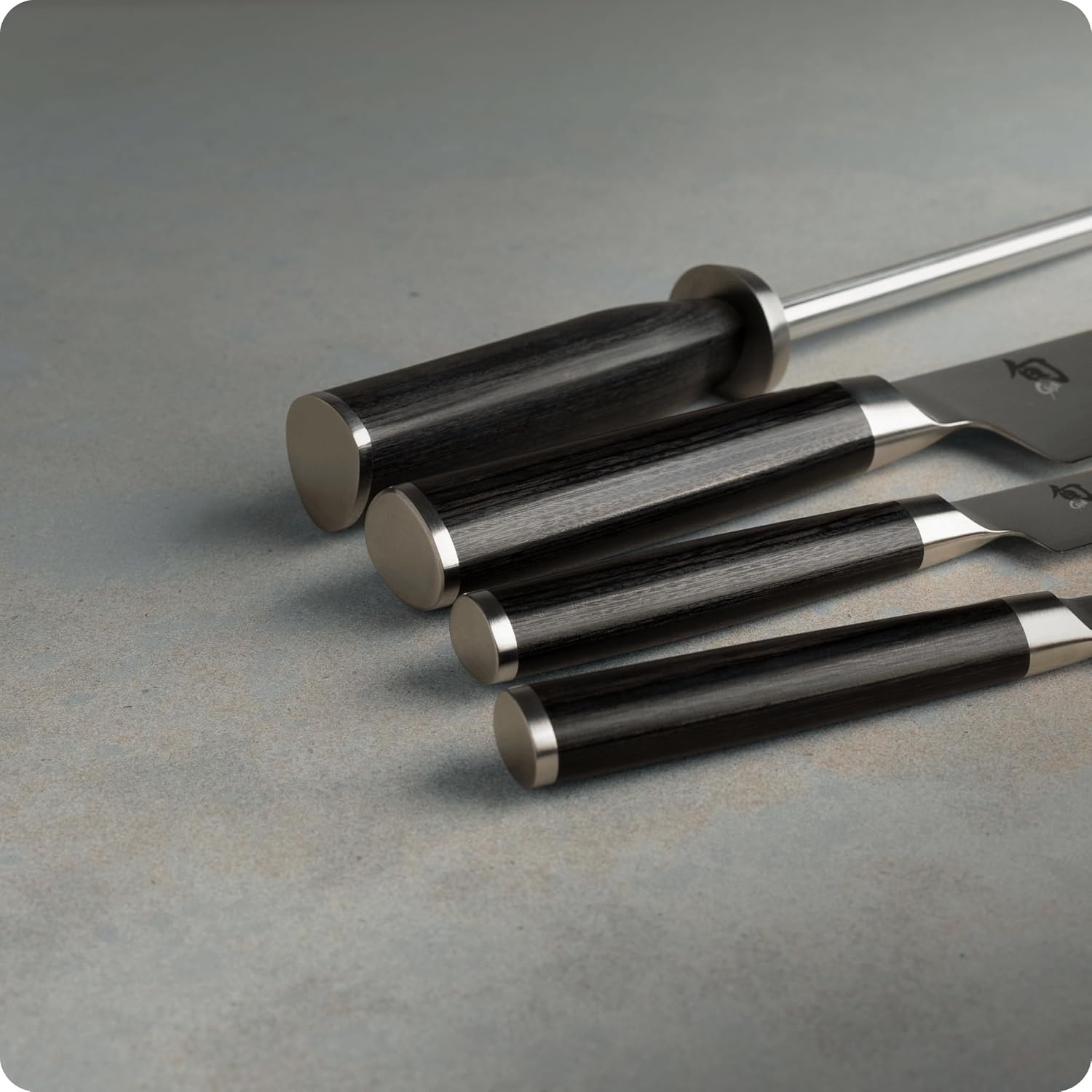 image:imageShun Classic Blonde 5 Piece Starter Block Set Includes 8 Chef 35 Paring amp 6 Utility Knives Handcrafted Japanese Knife Block Set Damascus Stainless Steel Cladding Pakkawood HandleBlack