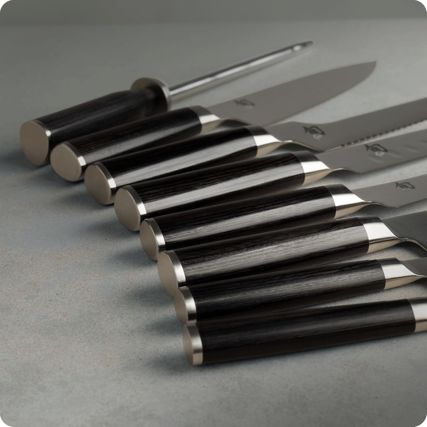 image:imageShun Classic Blonde 5 Piece Starter Block Set Includes 8 Chef 35 Paring amp 6 Utility Knives Handcrafted Japanese Knife Block Set Damascus Stainless Steel Cladding Pakkawood HandleBlack