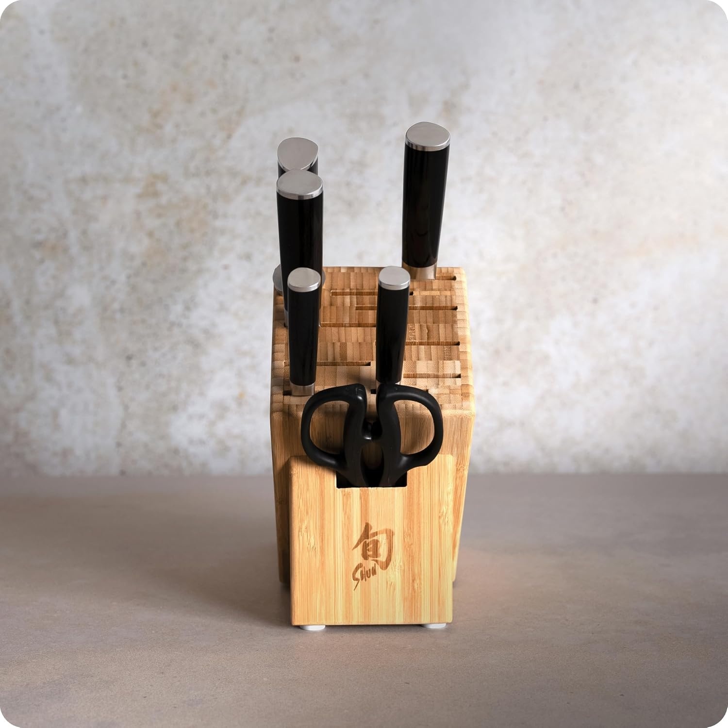 image:imageShun Classic Blonde 5 Piece Starter Block Set Includes 8 Chef 35 Paring amp 6 Utility Knives Handcrafted Japanese Knife Block Set Damascus Stainless Steel Cladding Pakkawood HandleBlack