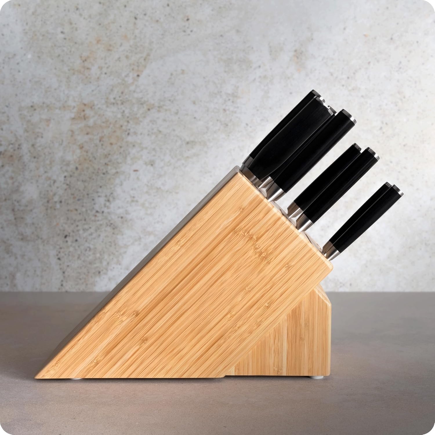 image:imageShun Classic Blonde 5 Piece Starter Block Set Includes 8 Chef 35 Paring amp 6 Utility Knives Handcrafted Japanese Knife Block Set Damascus Stainless Steel Cladding Pakkawood HandleBlack
