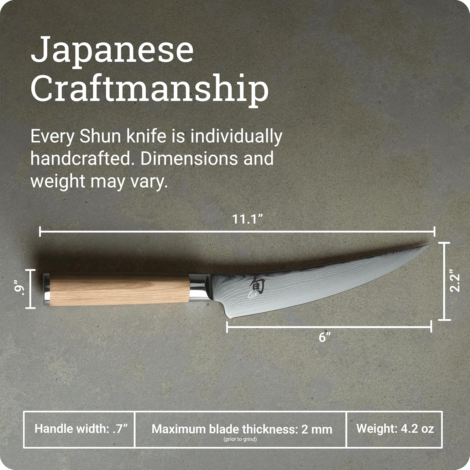 image:imageShun Classic Blonde 6 Boning amp Fillet Knife Handcrafted Japanese Curved Knife Meat amp Fish Tool VGMAX Core Damascus Stainless Steel Cladding Pakkawood HandleBlonde