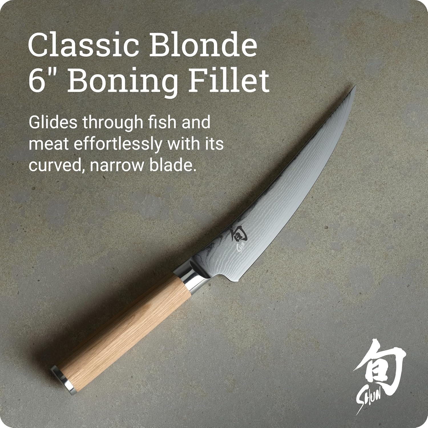 image:imageShun Classic Blonde 6 Boning amp Fillet Knife Handcrafted Japanese Curved Knife Meat amp Fish Tool VGMAX Core Damascus Stainless Steel Cladding Pakkawood HandleBlonde