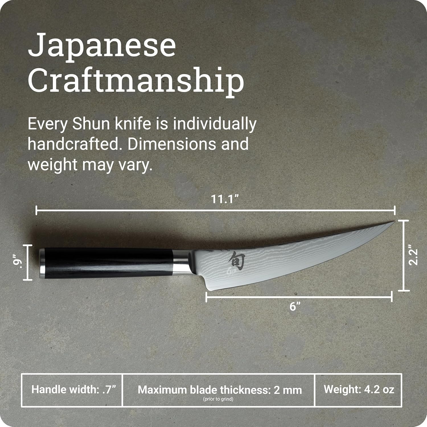 image:imageShun Classic Blonde 6 Boning amp Fillet Knife Handcrafted Japanese Curved Knife Meat amp Fish Tool VGMAX Core Damascus Stainless Steel Cladding Pakkawood HandleBlack