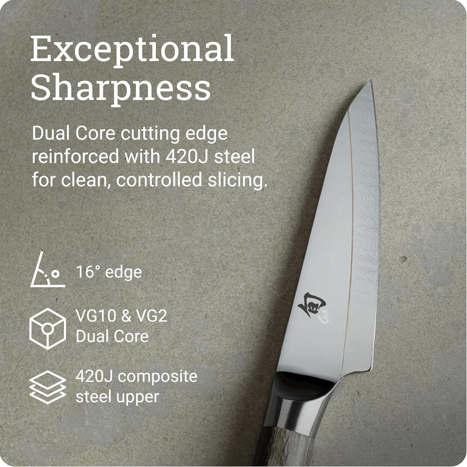 image:imageShun Kagerou 4 Paring Knife Handcrafted Japanese Vegetable amp Fruit Knife VG10 and VG2 Dual Core with 420J Steel Upper Pakkawood Handle