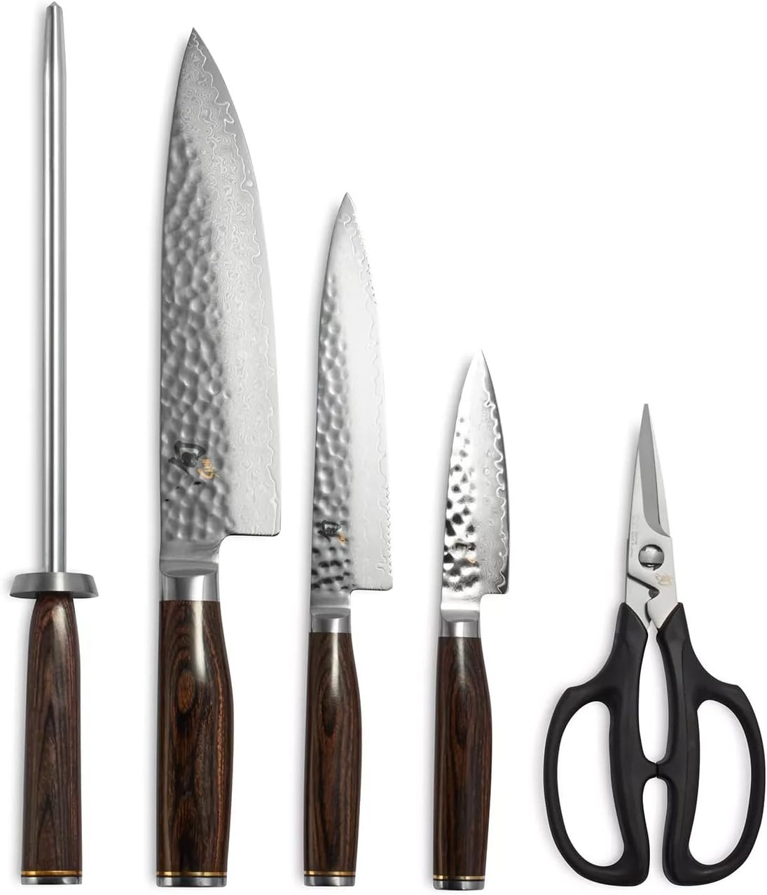 image:imageShun Premier 6Piece Knife Block Set Damascus Steel Pakkawood Handle Includes 8 Chefs 4 Paring 65 Serrated Utility Knife amp Shears Damascus Stainless Steel Cladding Pakkawood Handle
