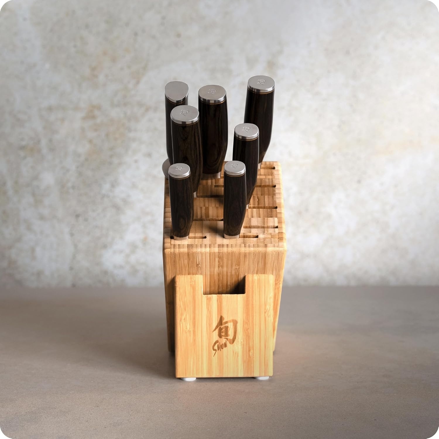 image:imageShun Premier 7 Piece Essential Block Set Includes 8 Chef 4 Paring 65 Utility 9 Bread Knives amp Herb Shears Handcrafted Japanese Knife Set Pakkawood HandlesBrown