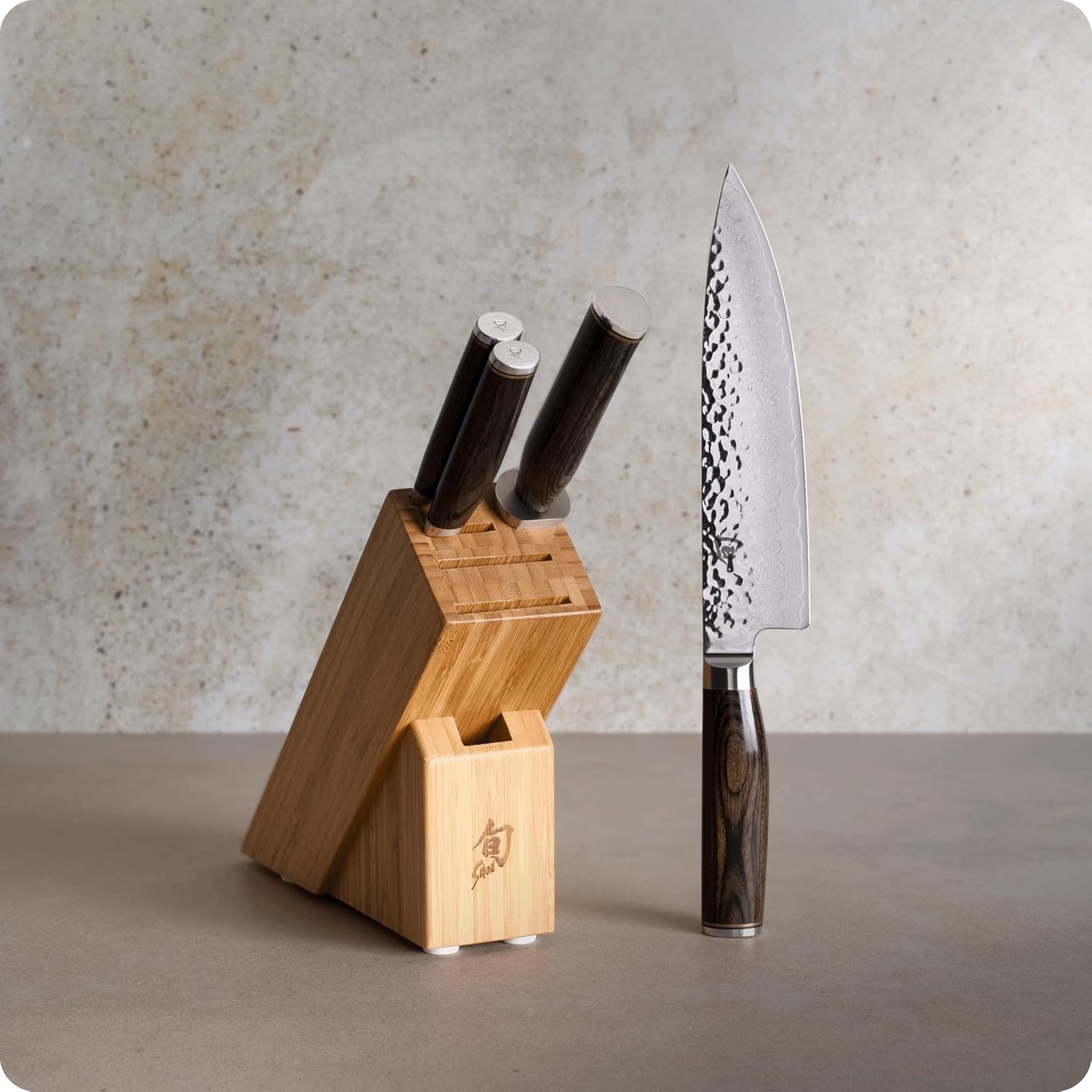 image:imageShun Premier 7 Piece Essential Block Set Includes 8 Chef 4 Paring 65 Utility 9 Bread Knives amp Herb Shears Handcrafted Japanese Knife Set Pakkawood HandlesBrown