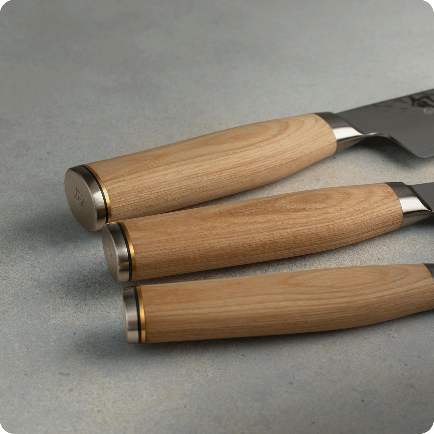 image:imageShun Premier Blonde 3 Piece Starter Set Includes 8 Chef 4 Paring amp 65 Utility Knives Handcrafted Damascus Stainless Steel Cladding Pakkawood HandleBlonde