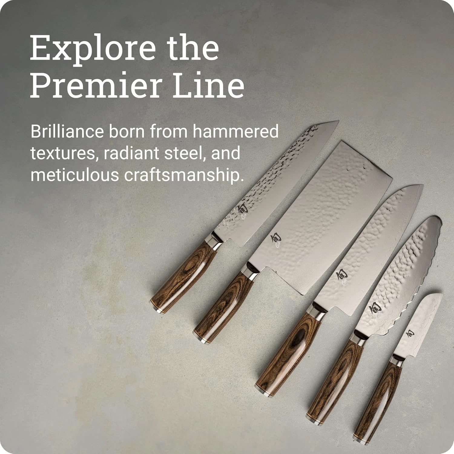 image:imageShun Premier Blonde 3 Piece Starter Set Includes 8 Chef 4 Paring amp 65 Utility Knives Handcrafted Damascus Stainless Steel Cladding Pakkawood HandleBrown