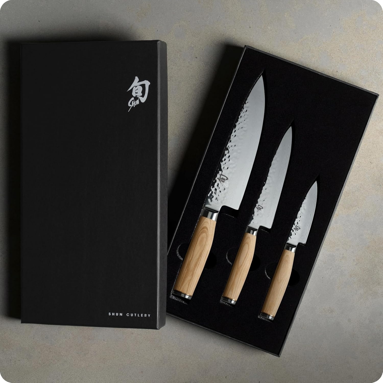 image:imageShun Premier Blonde 3 Piece Starter Set Includes 8 Chef 4 Paring amp 65 Utility Knives Handcrafted Damascus Stainless Steel Cladding Pakkawood HandleBlonde