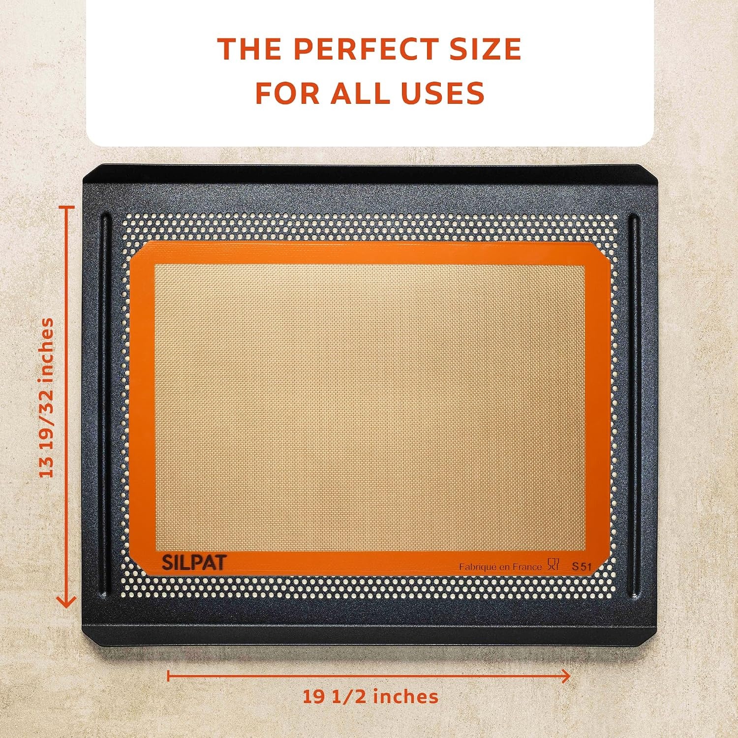 image:imageSilpat Premium NonStick Silicone Baking Mat 34 Sheet Cream34 Size