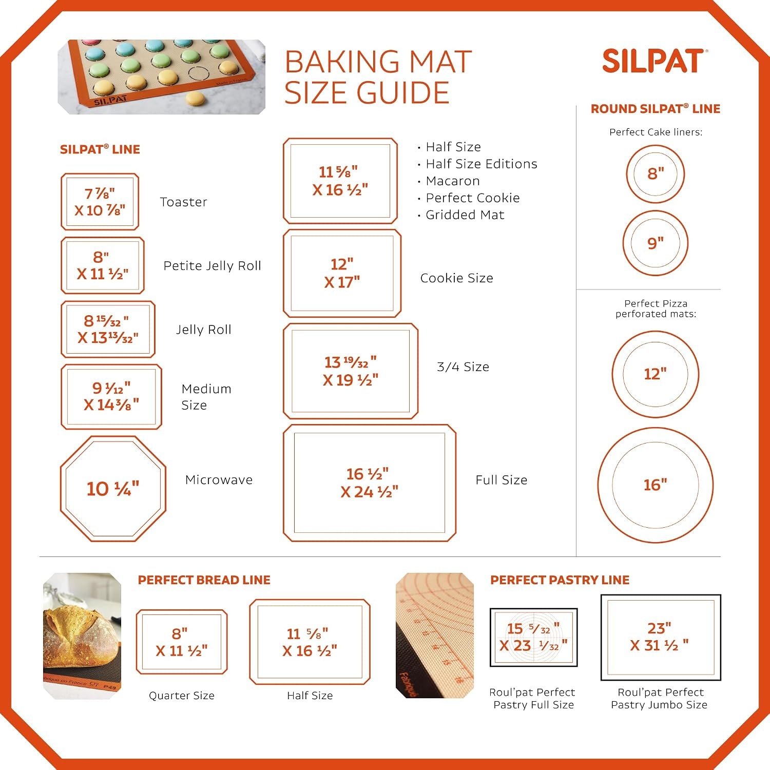 image:imageSilpat Premium NonStick Silicone Baking Mat 34 Sheet CreamToaster