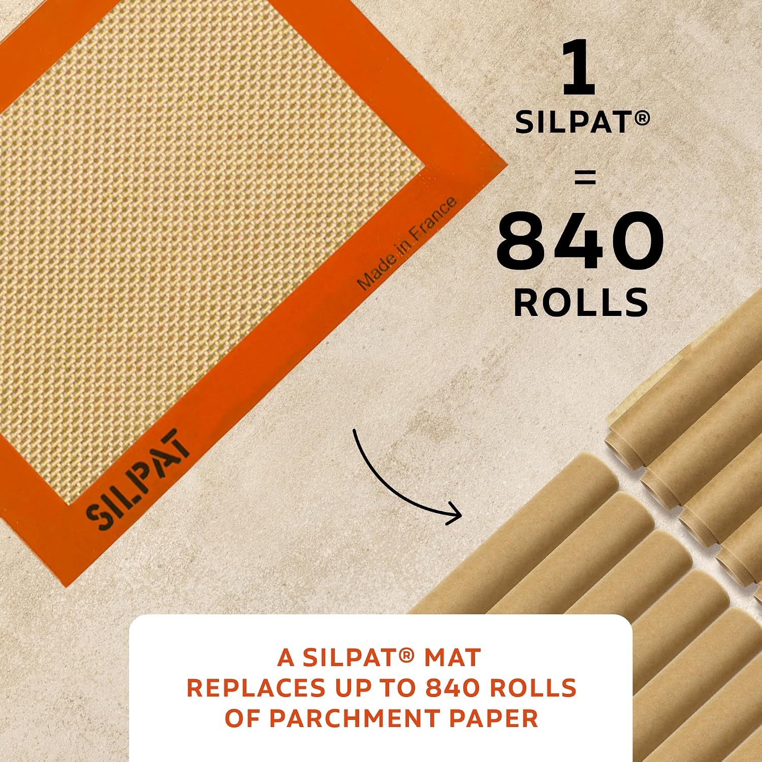 image:imageSilpat Premium NonStick Silicone Baking Mat 34 Sheet CreamToaster