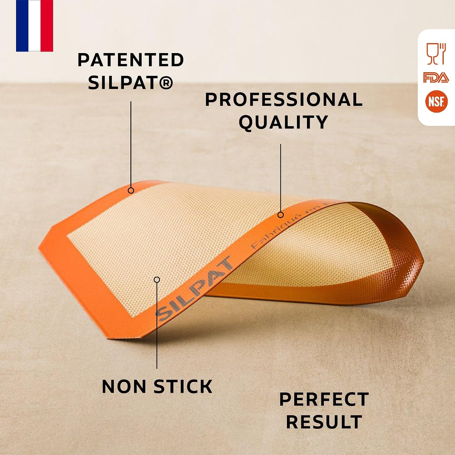 image:imageSilpat Premium NonStick Silicone Baking Mat 34 Sheet CreamToaster