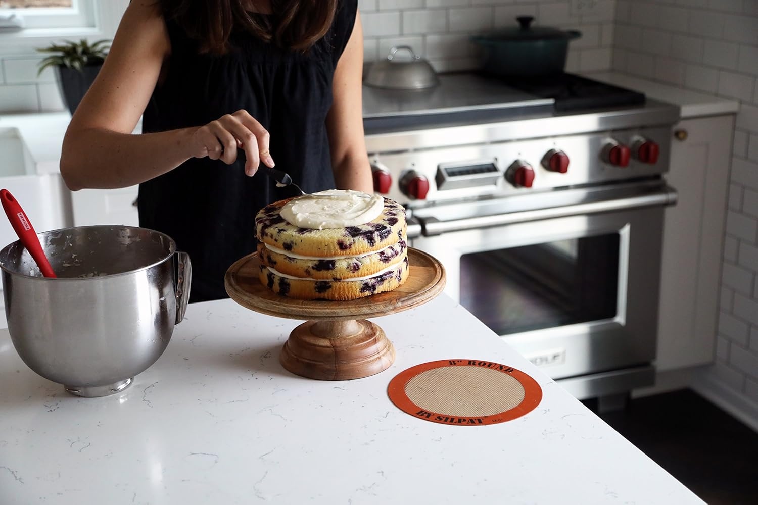 image:imageSilpat The Original Round Cake Liner NonStick Silicone Baking Mat 8 AH197018L x 8W