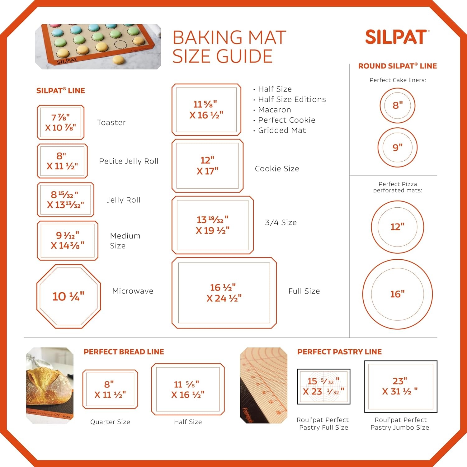 image:imageSilpat The Original Round Cake Liner NonStick Silicone Baking Mat 8 AH197018L x 8W