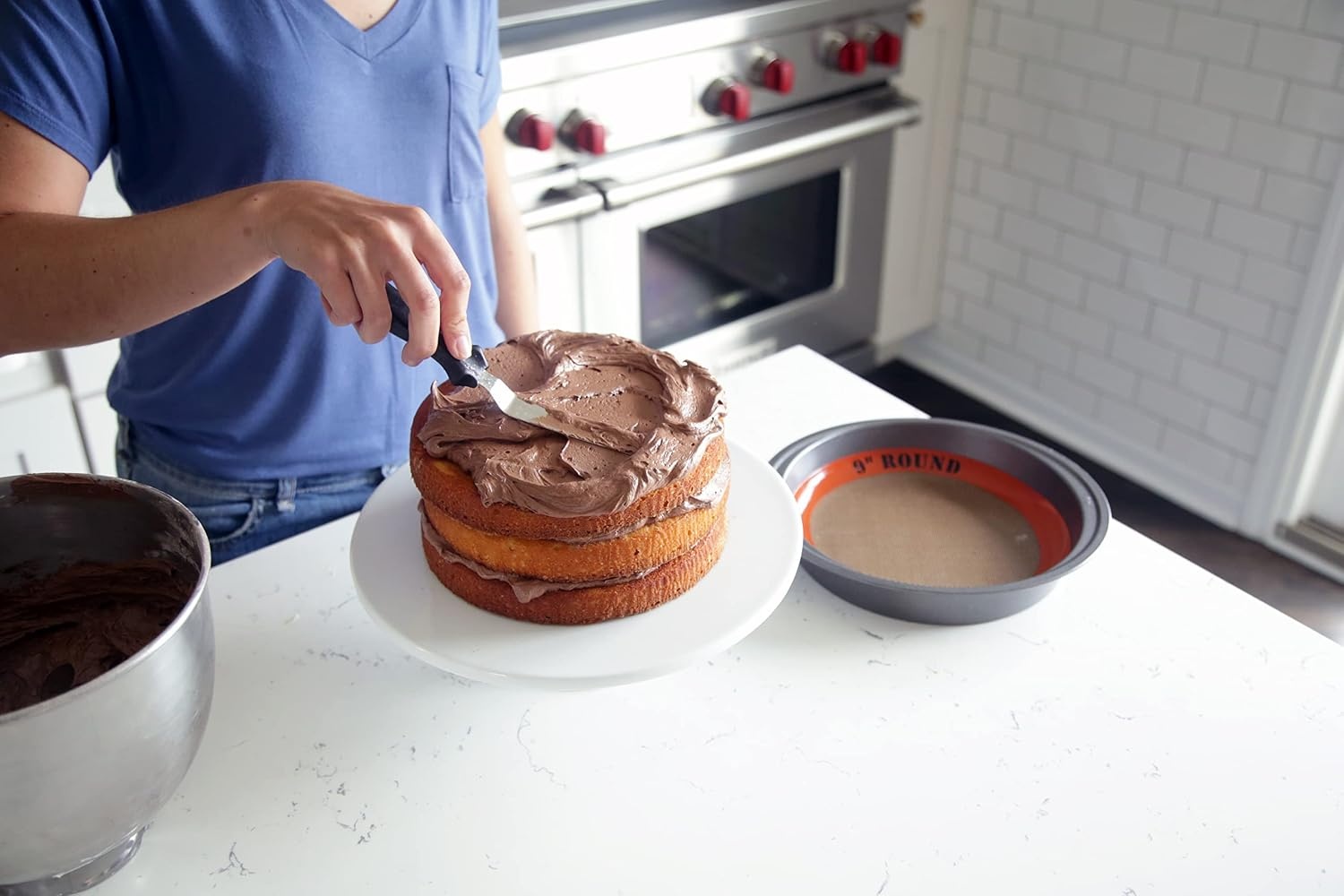image:imageSilpat The Original Round Cake Liner NonStick Silicone Baking Mat 8 AH197019L x 9W
