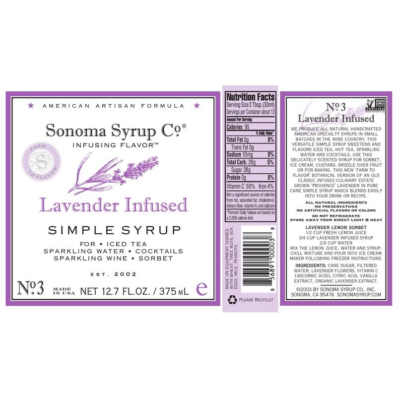 image:imageSonoma Syrup Co Lavender Infused Simple Syrup 127 fl oz for Coffee Cocktails and Cooking Hand Crafted in the USALavender