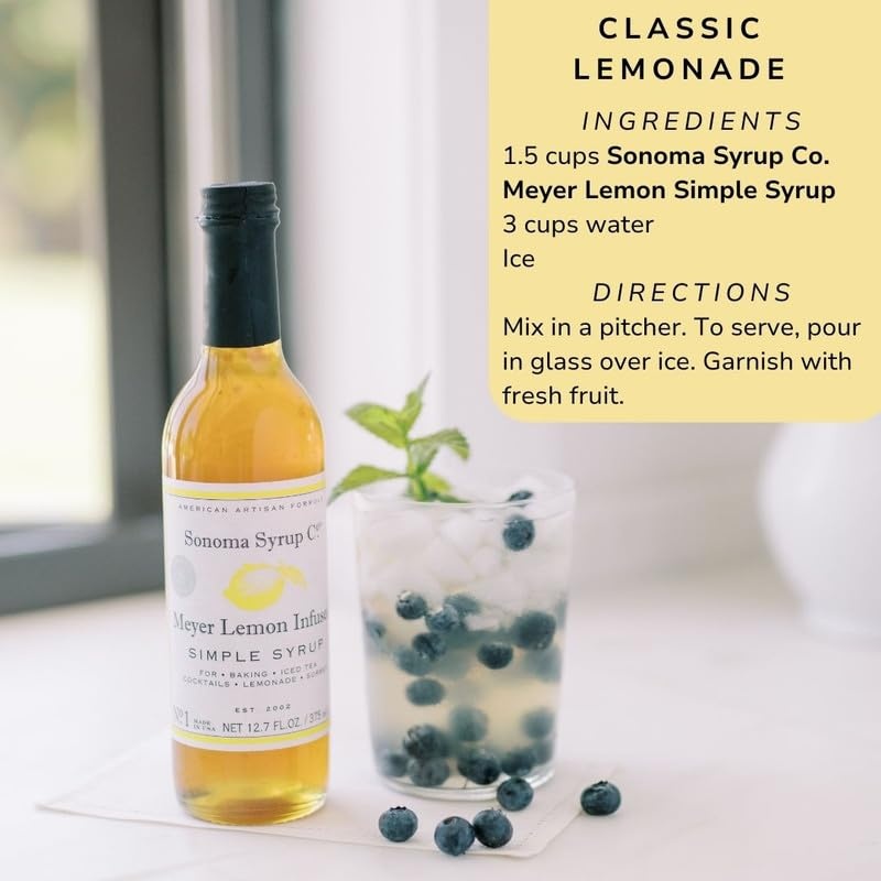 image:imageSonoma Syrup Co Lavender Infused Simple Syrup 127 fl oz for Coffee Cocktails and Cooking Hand Crafted in the USAMeyer Lemon