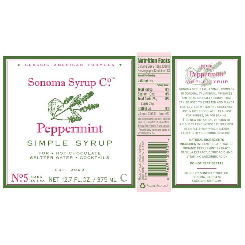 image:imageSonoma Syrup Co Lavender Infused Simple Syrup 127 fl oz for Coffee Cocktails and Cooking Hand Crafted in the USAPeppermint