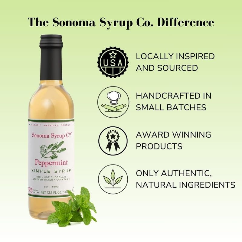 image:imageSonoma Syrup Co Lavender Infused Simple Syrup 127 fl oz for Coffee Cocktails and Cooking Hand Crafted in the USAPeppermint