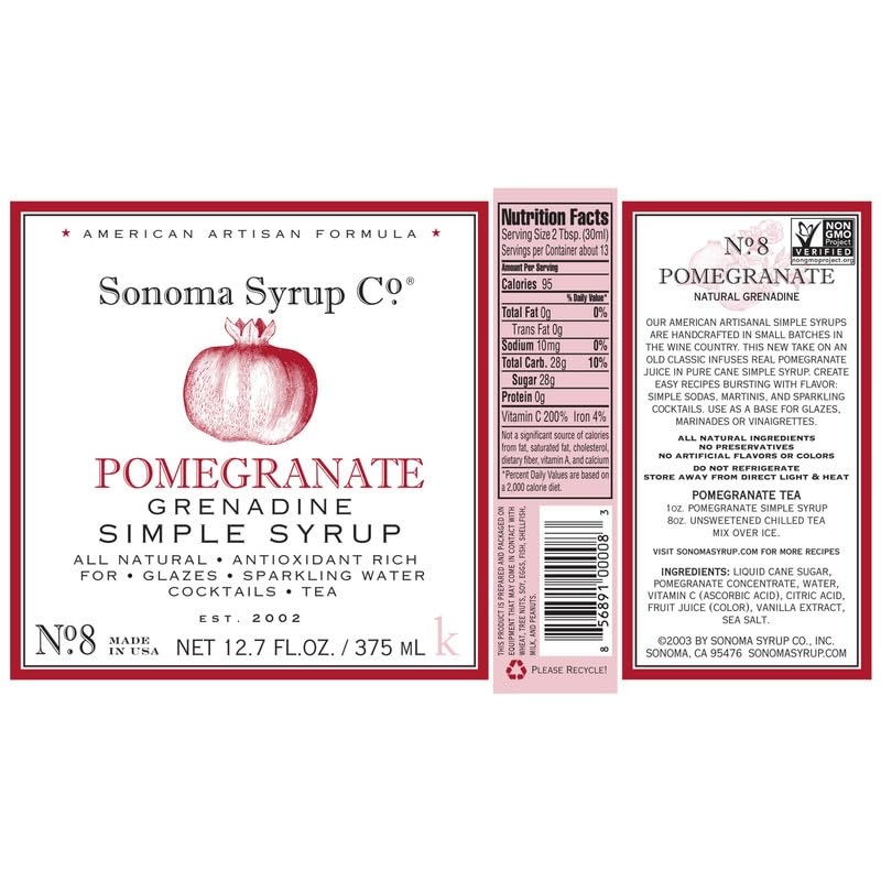 image:imageSonoma Syrup Co Lavender Infused Simple Syrup 127 fl oz for Coffee Cocktails and Cooking Hand Crafted in the USAPomegranate Grenadine