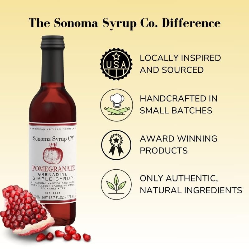 image:imageSonoma Syrup Co Lavender Infused Simple Syrup 127 fl oz for Coffee Cocktails and Cooking Hand Crafted in the USAPomegranate Grenadine