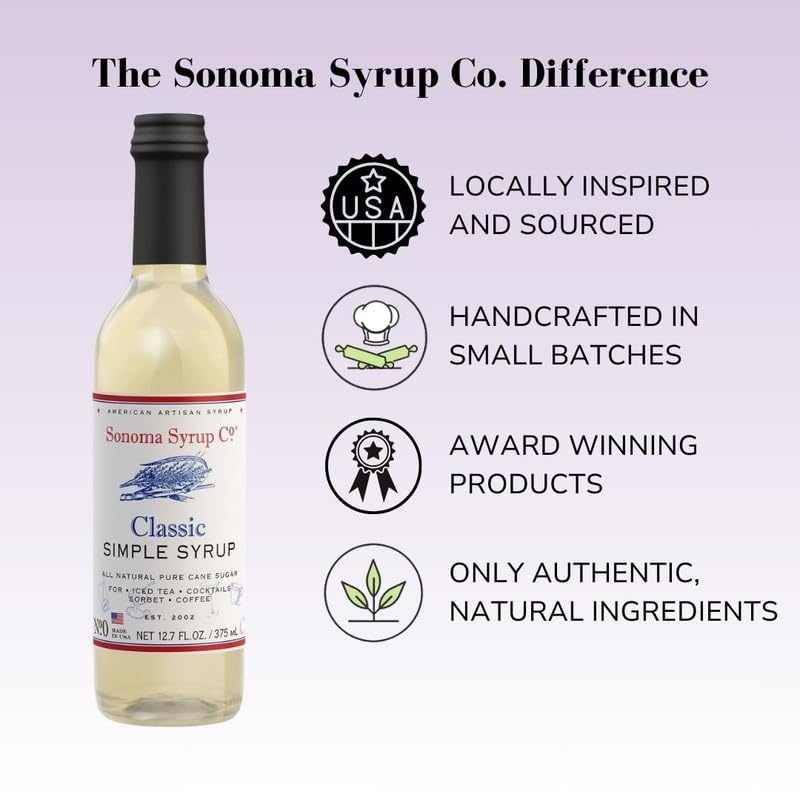 image:imageSonoma Syrup Co Lavender Infused Simple Syrup 127 fl oz for Coffee Cocktails and Cooking Hand Crafted in the USAUnflavored