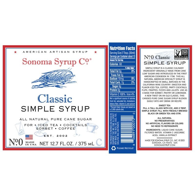 image:imageSonoma Syrup Co Lavender Infused Simple Syrup 127 fl oz for Coffee Cocktails and Cooking Hand Crafted in the USAUnflavored