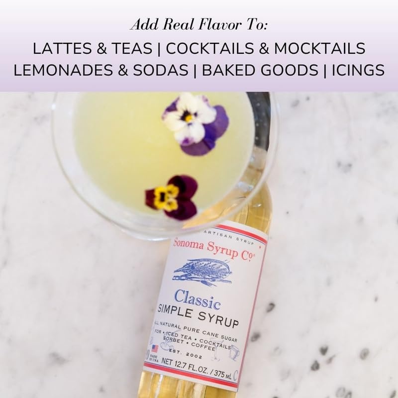 image:imageSonoma Syrup Co Lavender Infused Simple Syrup 127 fl oz for Coffee Cocktails and Cooking Hand Crafted in the USAUnflavored