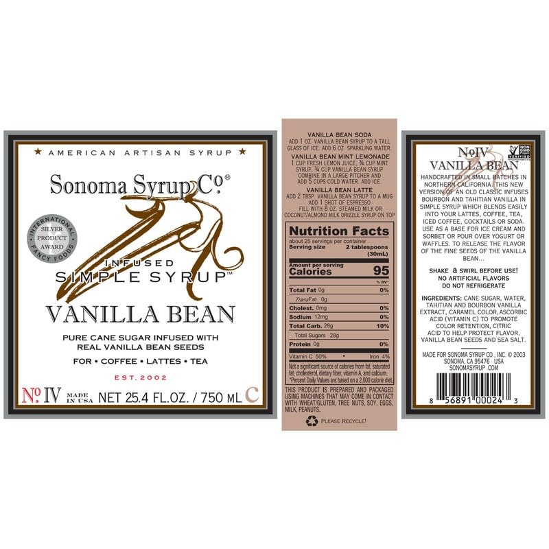 image:imageSonoma Syrup Co Lavender Infused Simple Syrup 127 fl oz for Coffee Cocktails and Cooking Hand Crafted in the USAVanilla
