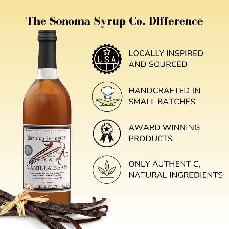 image:imageSonoma Syrup Co Lavender Infused Simple Syrup 127 fl oz for Coffee Cocktails and Cooking Hand Crafted in the USAVanilla