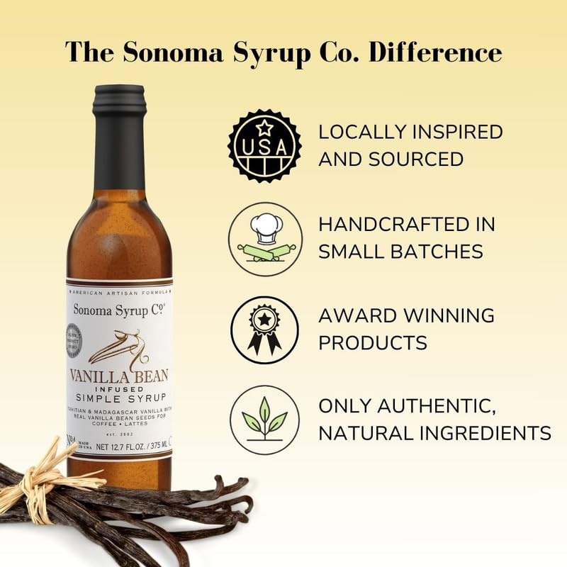 image:imageSonoma Syrup Co Lavender Infused Simple Syrup 127 fl oz for Coffee Cocktails and Cooking Hand Crafted in the USAVanilla