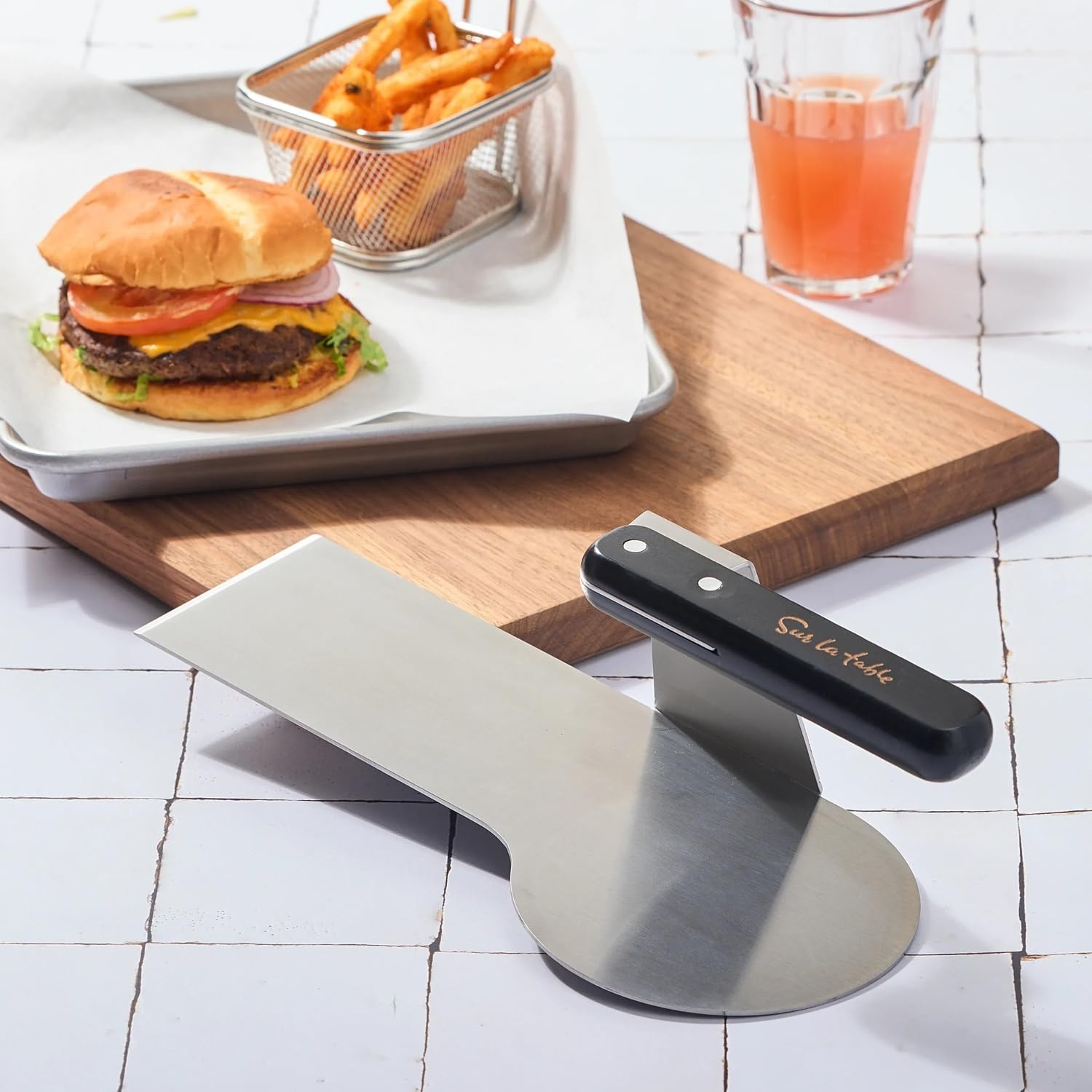 image:imageSur La Table 2In1 Stainless Steel Grill Press amp Spatula