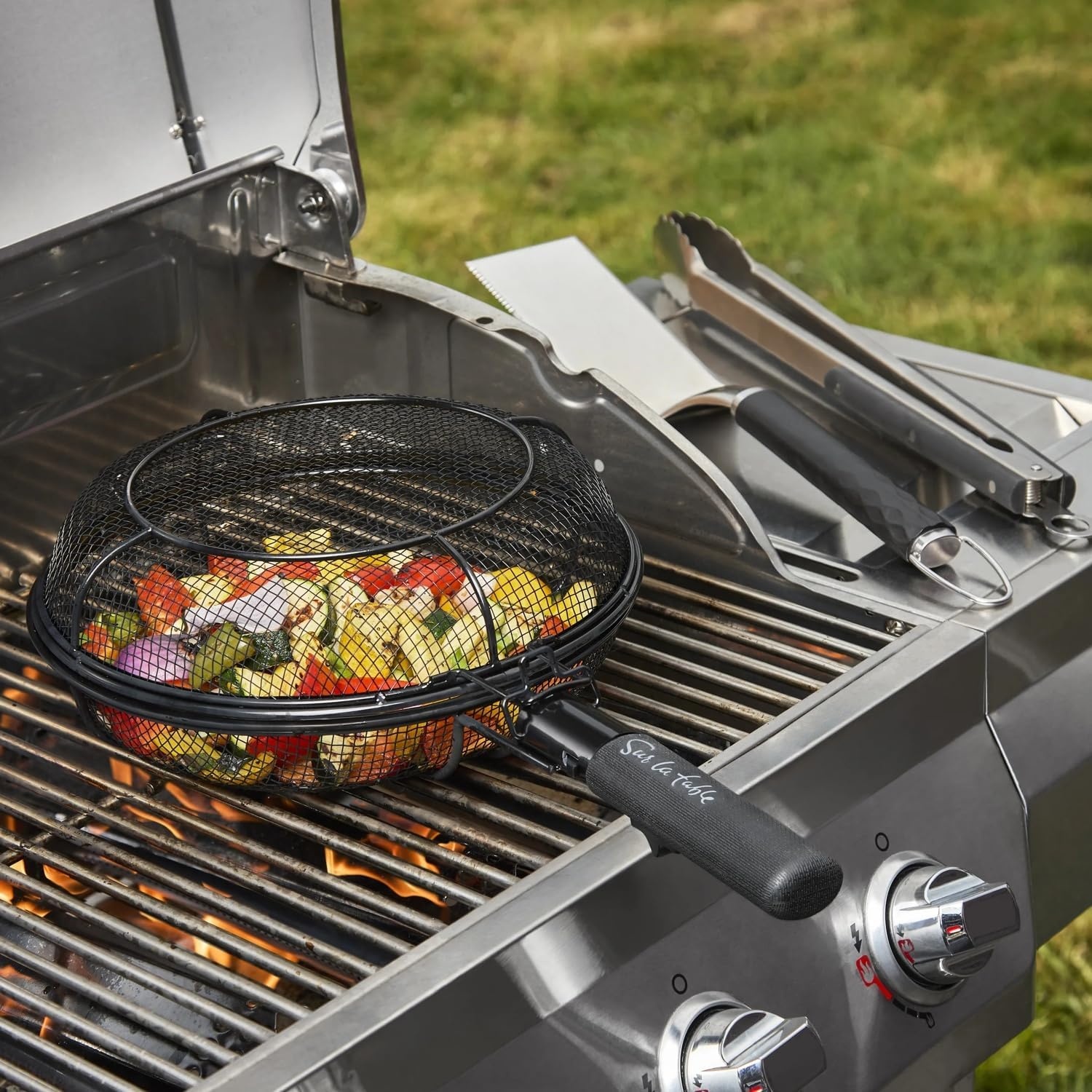 image:imageSur La Table 3in1 Nonstick Grill Basket Black