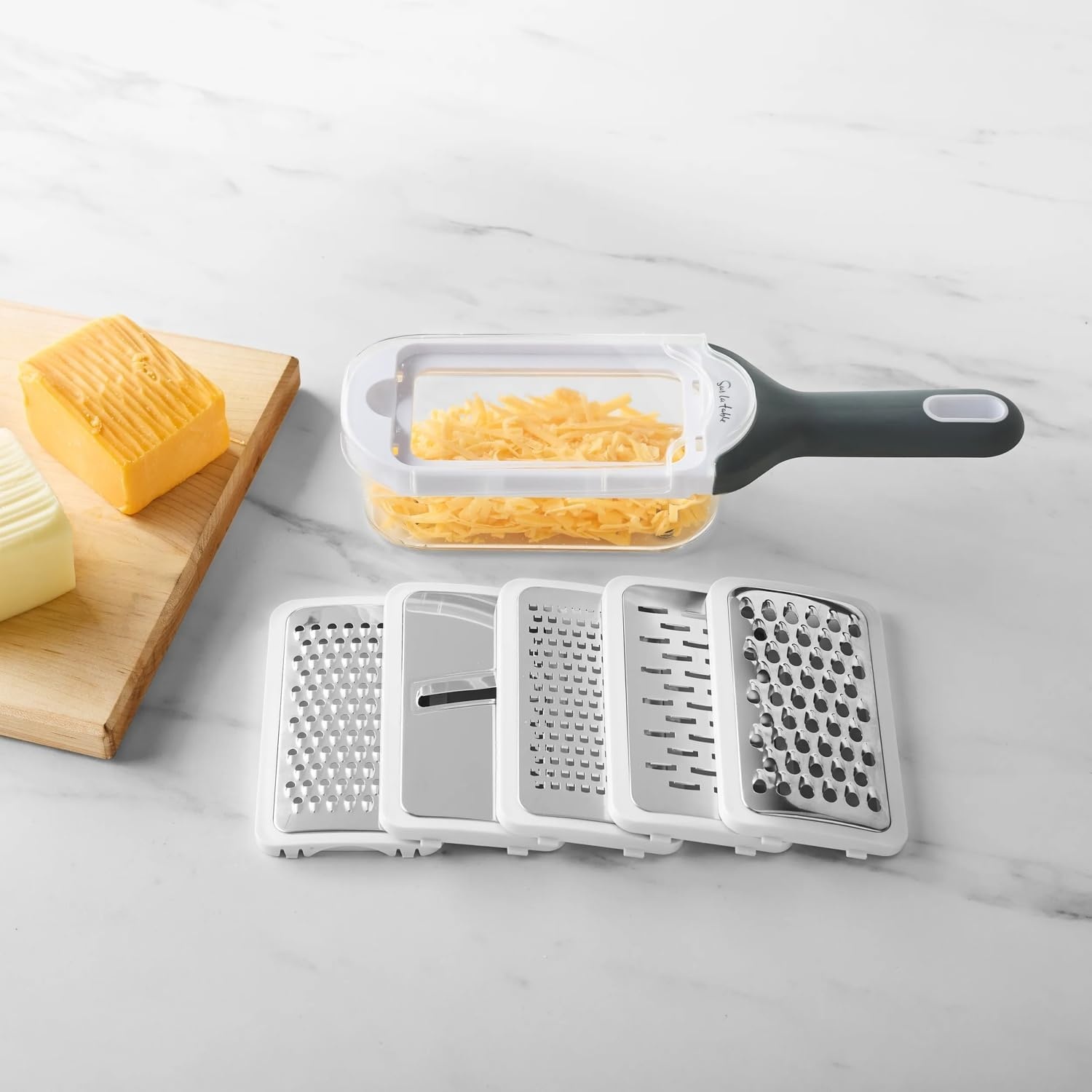 image:imageSur La Table 5In1 Grate amp Slice Set Five Interchangeable Grater and Slicer Blades for Cheese Vegetables and More