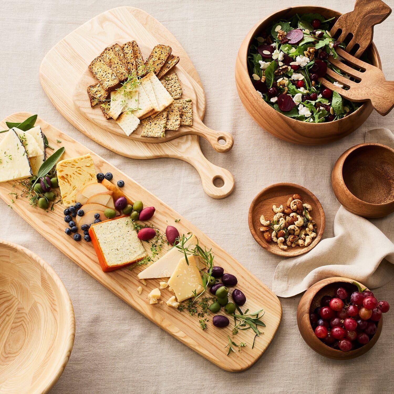 image:imageSur La Table Acacia Wood Curved Salad Bowl