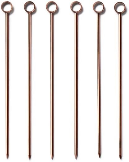 image:imageSur La Table Antique Copper Cocktail Picks Set of 6 LongLasting Antique CopperFinish Garnish Picks for Cocktails and Appetizer Plates Set of 6
