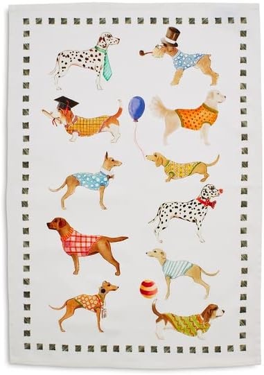 image:imageSur La Table Assorted Dogs Kitchen Towel Illustrated Cotton Towel with Charming Assorted Dog Breeds Design for Dog Lovers