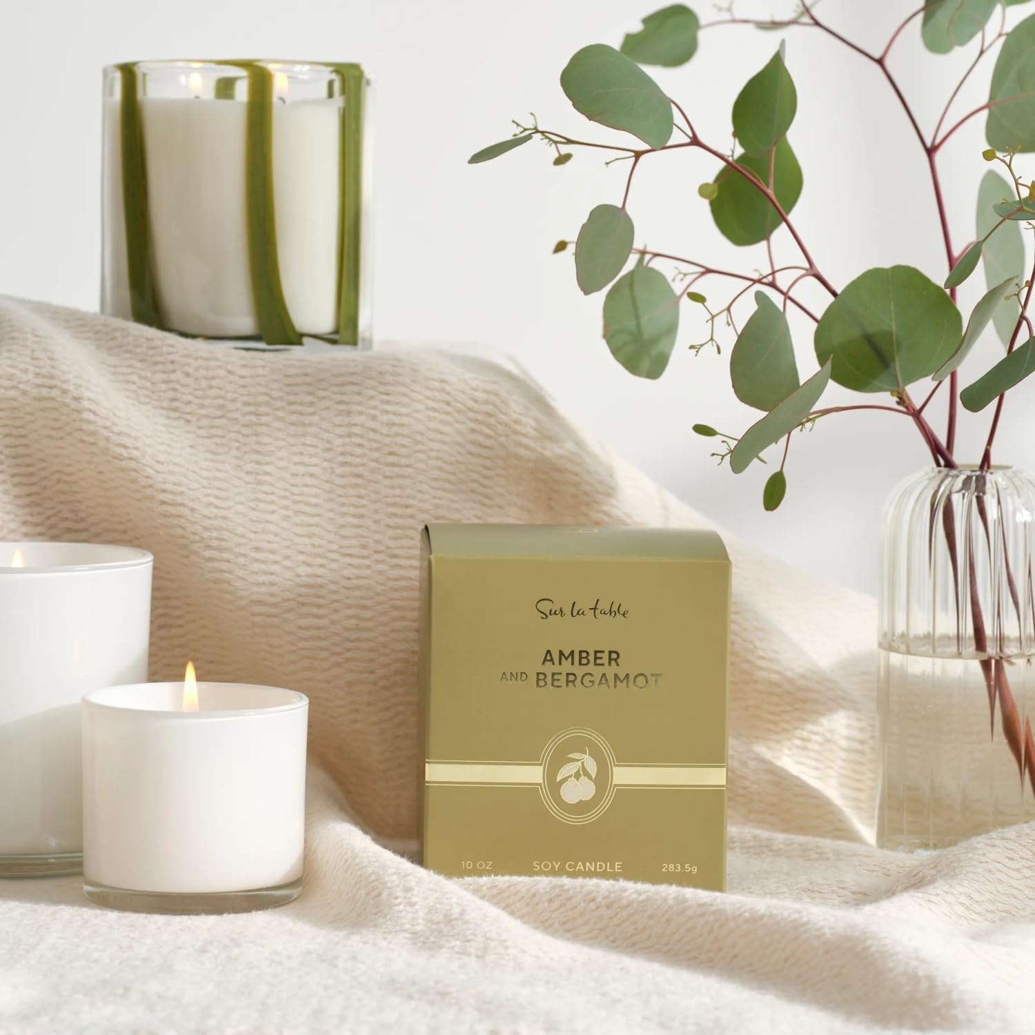 image:imageSur La Table Bergamot amp Amber Scented Candle HandPoured Soy Blend in Glass Jar with Bright Bergamot and Warm Amber Fragrance 10 oz